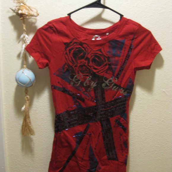 Guess Tops - NWT Guess sequin logo tee top shirt XS extra small